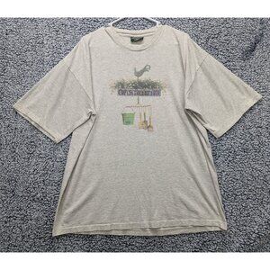 Vintage American Eagle Shirt Size XL Boho Floral Garden Outdoor Cottage 90s Grey